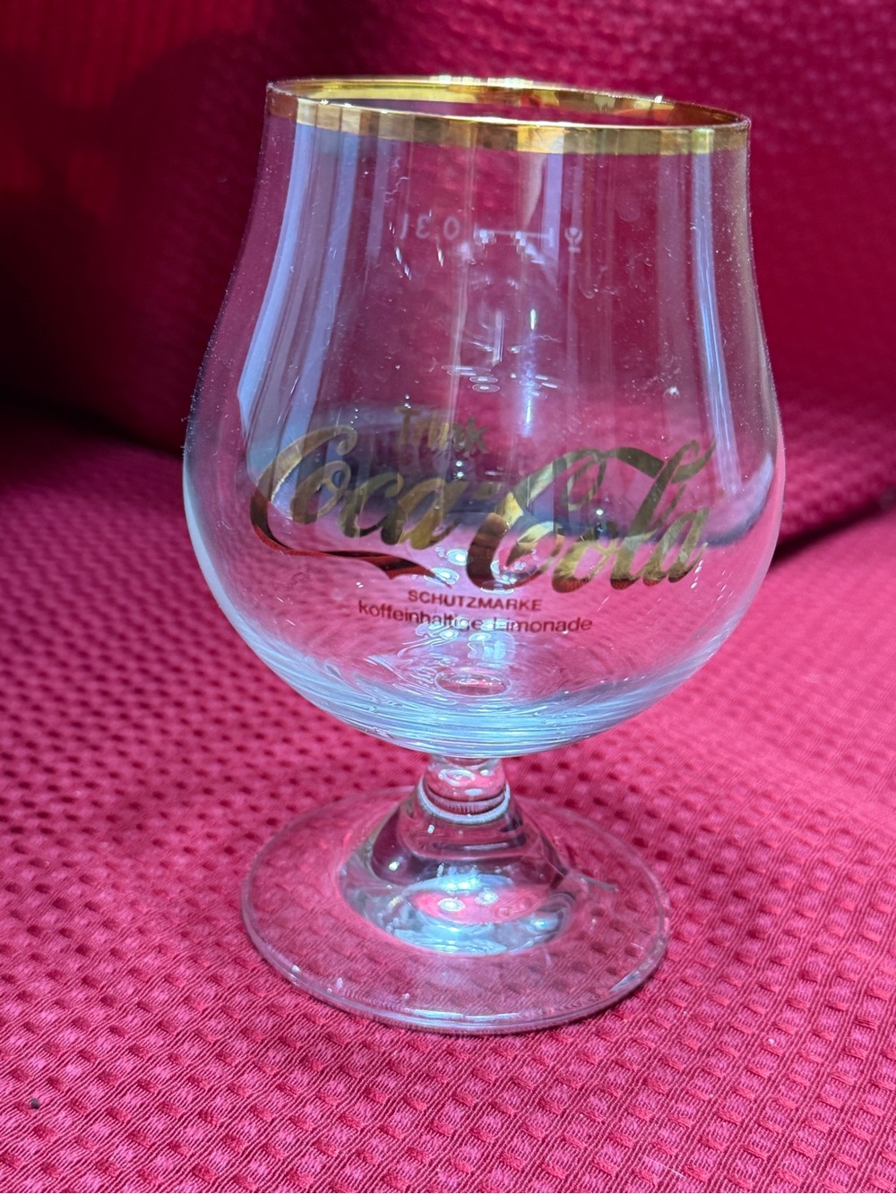 Coca-Cola German Gold Trim Branded Snifter Glass